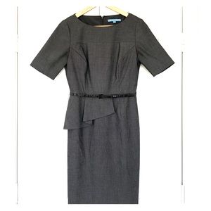 Antonio Melani Belted Waist Midi Sheath Dress